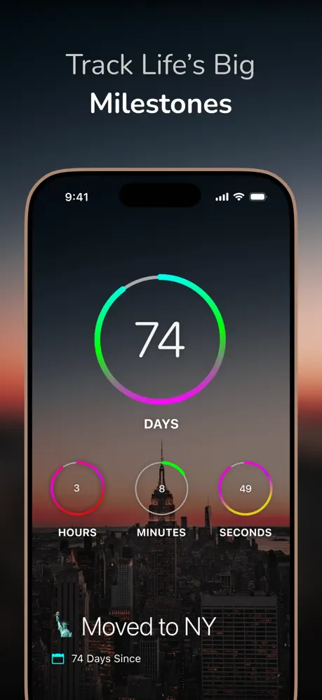 DayCount tracking a major life milestone