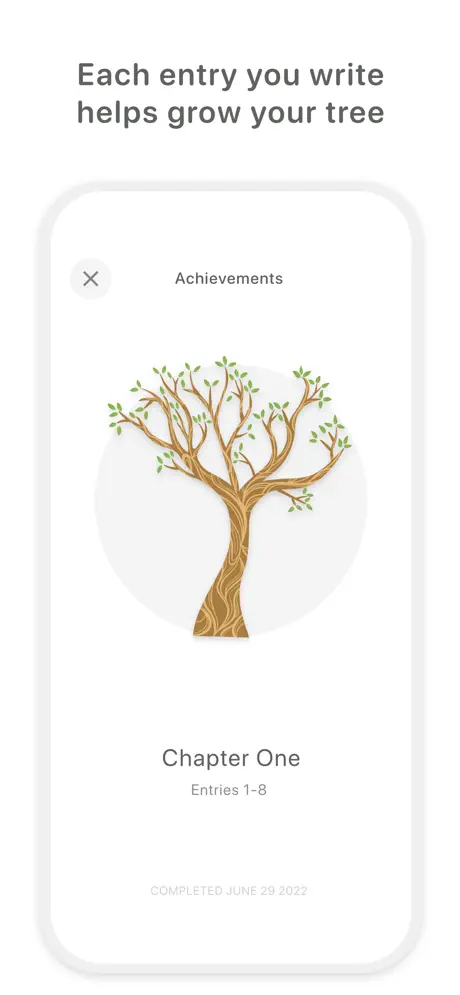 DayNote journal achievement tree